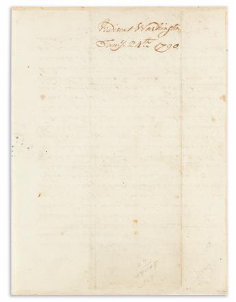 WASHINGTON, GEORGE. Autograph Letter Signed, G:Washington, as President, to Ebenezer Tucker,